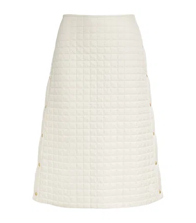 Moncler Microfiber Quilted Midi Skirt In Neutral