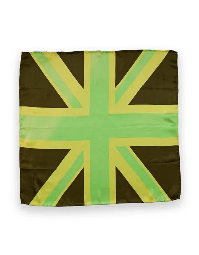 Gresham Blake Men's Green Union Flag Pocket Square In Green