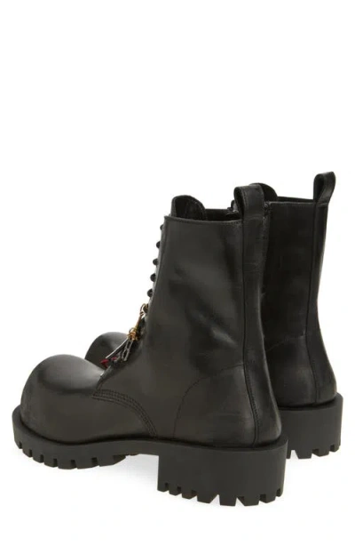 Balenciaga Black Leather Hummer Lace-up Ankle Boots