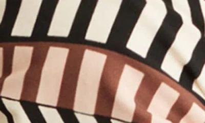 Reiss Womens Kate Chevron-stripe Underwired Bikini Top Black Brown In Black