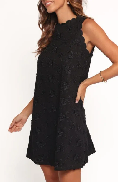 Petal And Pup Petal & Pup Keller Floral Embroidered Sleeveless Trapeze Dress In Black