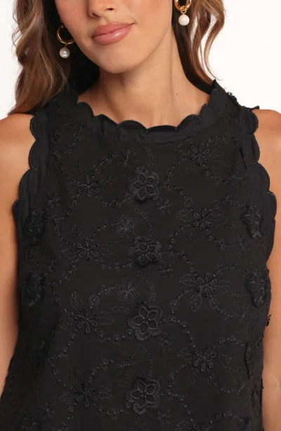 Petal And Pup Petal & Pup Keller Floral Embroidered Sleeveless Trapeze Dress In Black