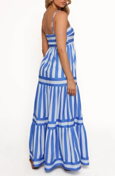 Petal And Pup Petal & Pup Emry Stripe Tiered Maxi Dress In Blue