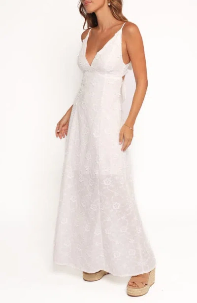 Petal And Pup Petal & Pup Ford Floral Embroidered A-line Maxi Dress In White
