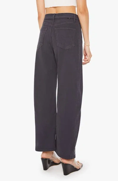 Mother Womens Faded Black The Half-pipe Flood Stretch-denim Blend Jeans