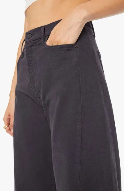 Mother Womens Faded Black The Half-pipe Flood Stretch-denim Blend Jeans