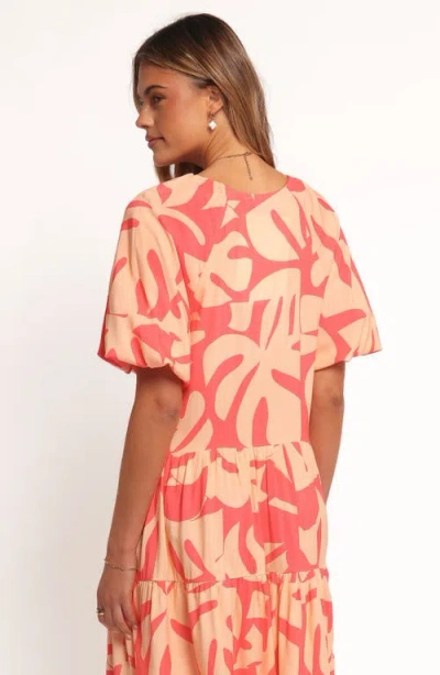 Petal And Pup Petal & Pup Corinna Puff Sleeve Tiered Minidress In Pink