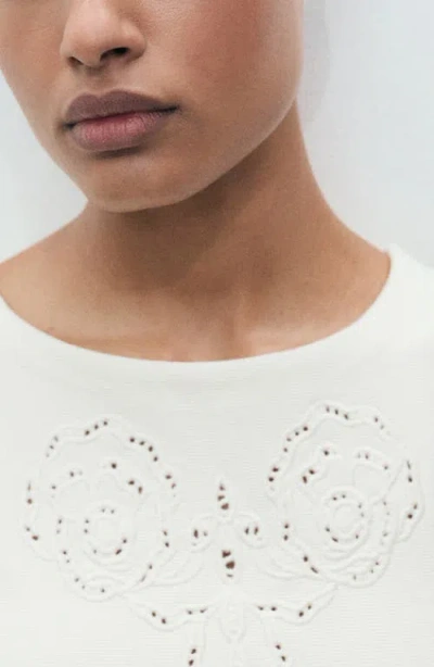 Mango Floral Embroidery Tank In White