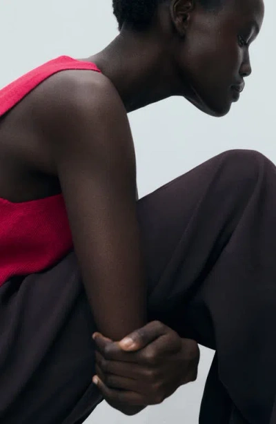 Mango Fine Rib Sweater Tank In Pink