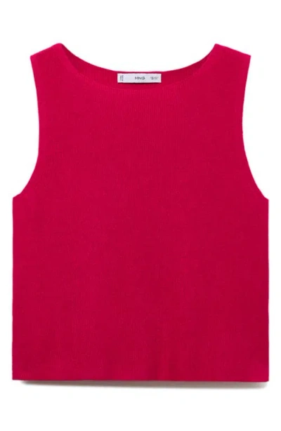 Mango Fine Rib Sweater Tank In Pink