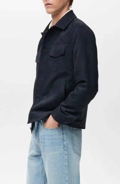 Mango Men's Suede Leather-effect Overshirt In Multi