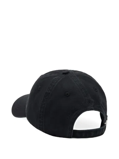Ganni Women Puppy Organic Cotton Baseball Cap In Black