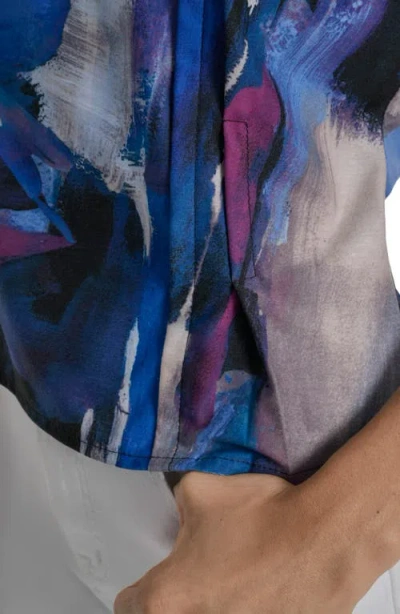 Dkny Chiffon Sleeve Knit Top In Blue