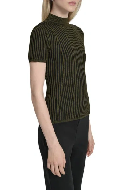 Dkny Mock Neck Knit Top In Multi