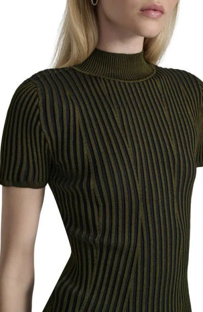 Dkny Mock Neck Knit Top In Multi