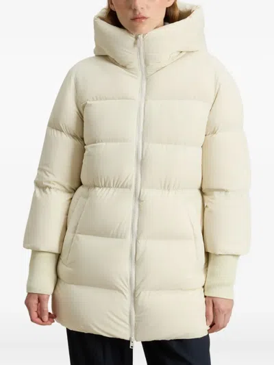 Woolrich Cloud Down Jacket In Stretch Nylon With A Matte Finish In White