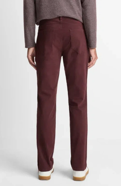 Vince Dylan Slim Fit Peached Stretch Cotton Pants In Burgundy