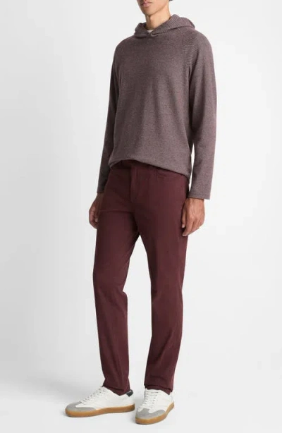 Vince Dylan Slim Fit Peached Stretch Cotton Pants In Burgundy