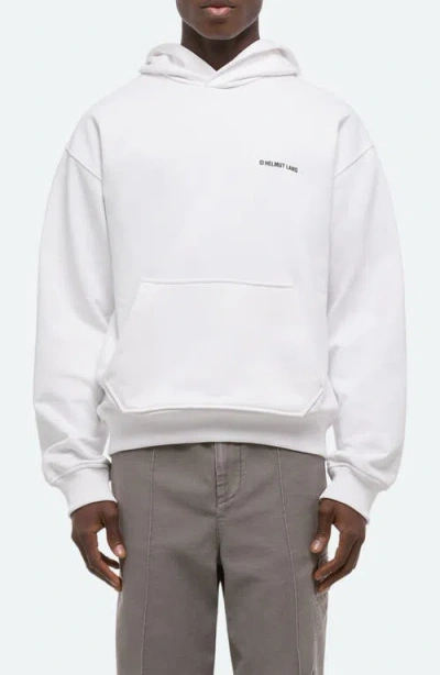 Helmut Lang Plastic Compact Cotton Graphic Hoodie In White