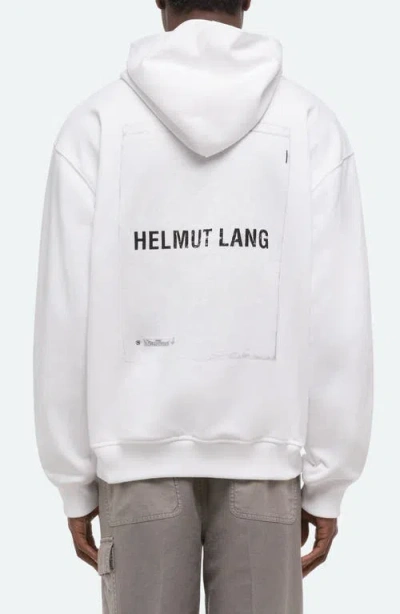 Helmut Lang Plastic Compact Cotton Graphic Hoodie In White