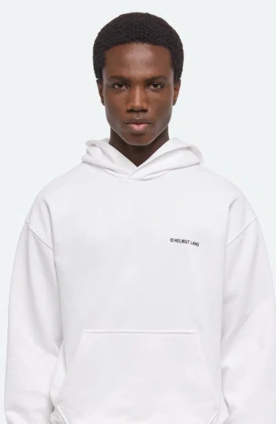 Helmut Lang Plastic Compact Cotton Graphic Hoodie In White