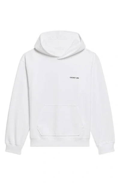 Helmut Lang Plastic Compact Cotton Graphic Hoodie In White