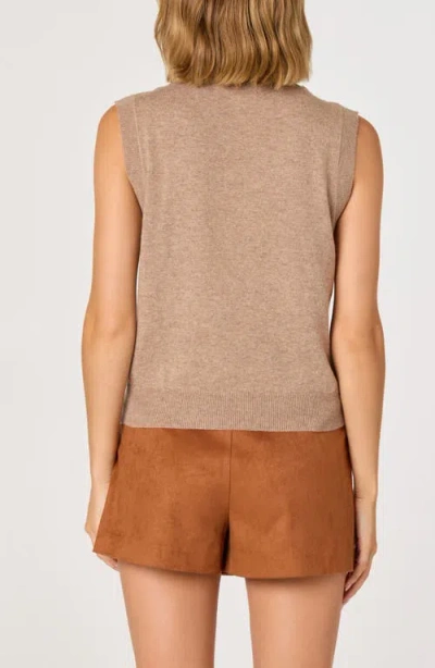 Astr The Label Scarf Tie Sleeveless Sweater In Brown