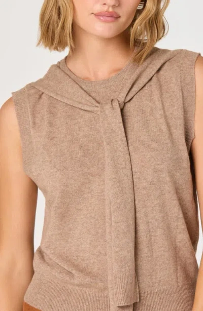 Astr The Label Scarf Tie Sleeveless Sweater In Brown