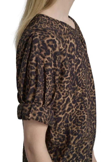Dkny Women's Printed Voile Short-sleeve Blouse In Animal Print