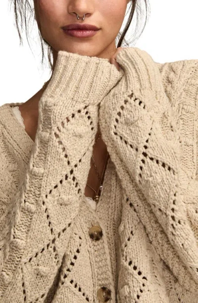 Lucky Brand Women's Cropped Cable Cardigan Sweater In Neutral