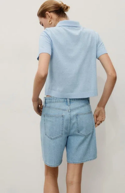 Mango Dart Bermuda Shorts In Blue