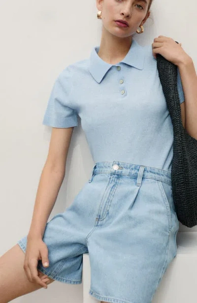 Mango Dart Bermuda Shorts In Blue