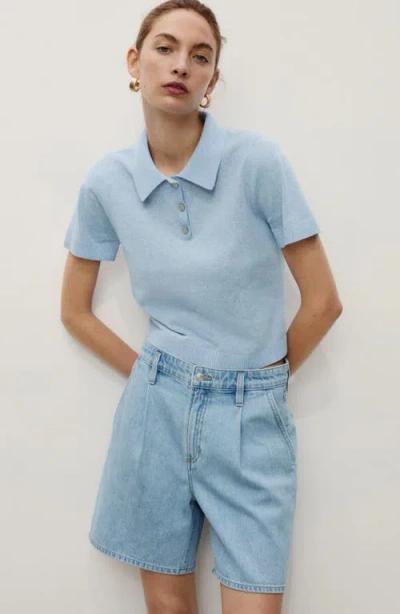 Mango Dart Bermuda Shorts In Blue