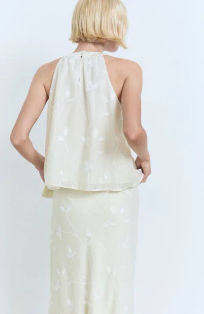 Mango Halter-neck Top With Knot Detail Ecru In White