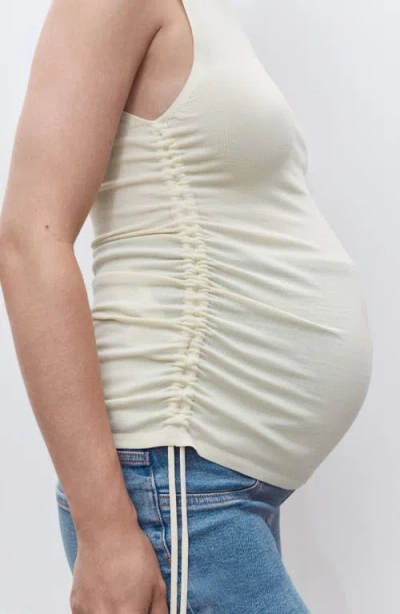 Mango Maternity Flared Cropped Jeans In Blue