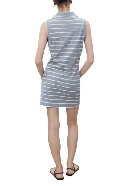 Mango Cotton Knit Sleeveless Polo Mini Dress In Multi