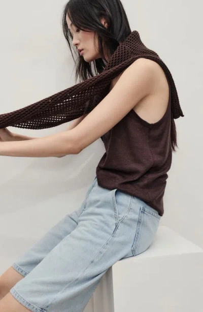 Mango High-waisted Straight-fit Denim Shorts Light Blue In Blue