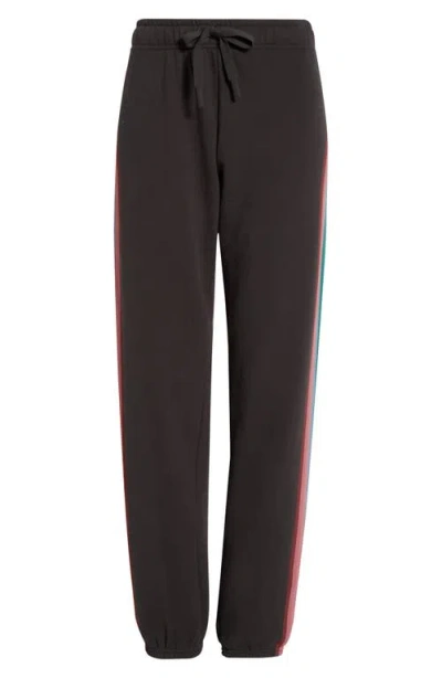 Marine Layer Anytime Stripe Fleece Sweatpants In Gray