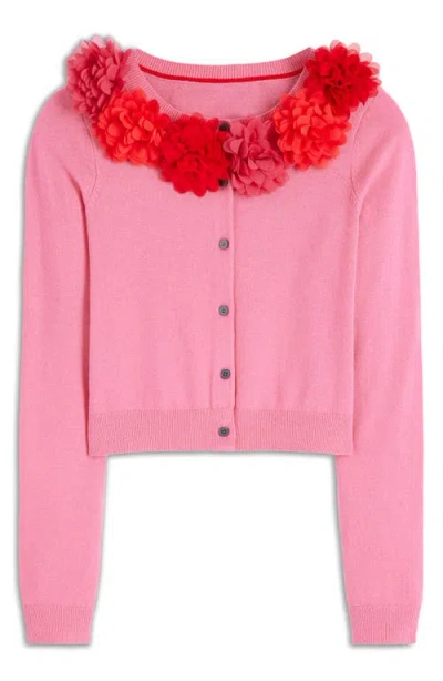 Boden Crew Neck Cropped Cardigan-pink Ribbon Female