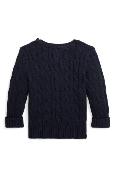 Ralph Lauren Baby Boys Cable Knit Jumper In Blue