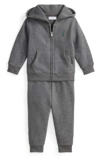 Ralph Lauren Magic Fleece Hoodie & Joggers Set In Gray