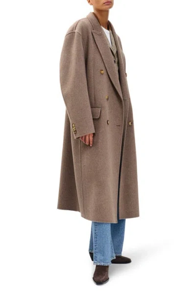 Rag & Bone Vasso Double Breasted Wool Blend Coat In Brown