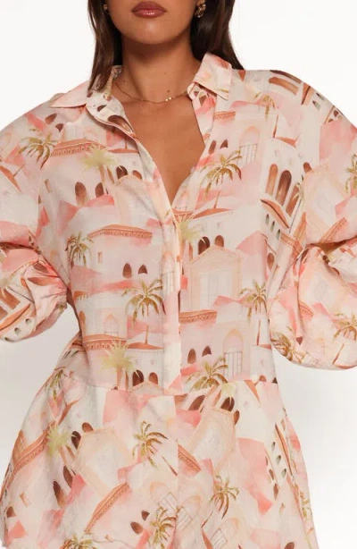 Petal And Pup Petal & Pup Cowper Landscape Print Long Sleeve Romper In Multi