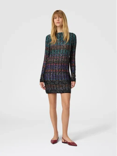 Missoni Embroidered Knit Mini Dress In Multi