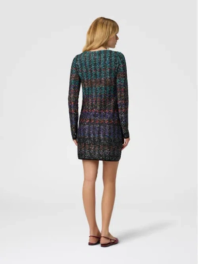 Missoni Embroidered Knit Mini Dress In Multi