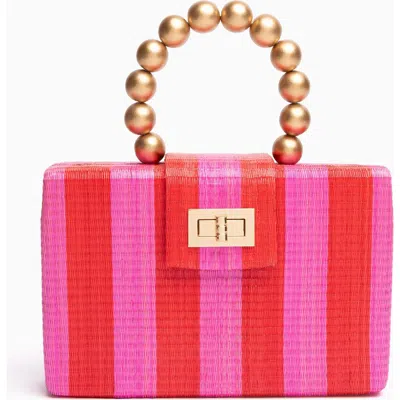Soli & Sun The Louisa Woven Straw Clutch Bag In Multi