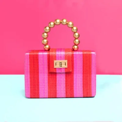 Soli & Sun The Louisa Woven Straw Clutch Bag In Multi
