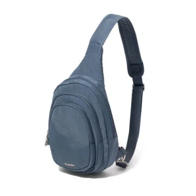 Baggallini Securtex Anti-theft Multi Zip Sling In Blue