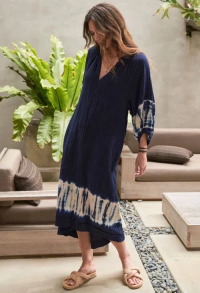 Ocean + Main Ocean+main Tie Dye Gauze Dress With Pockets In Multi