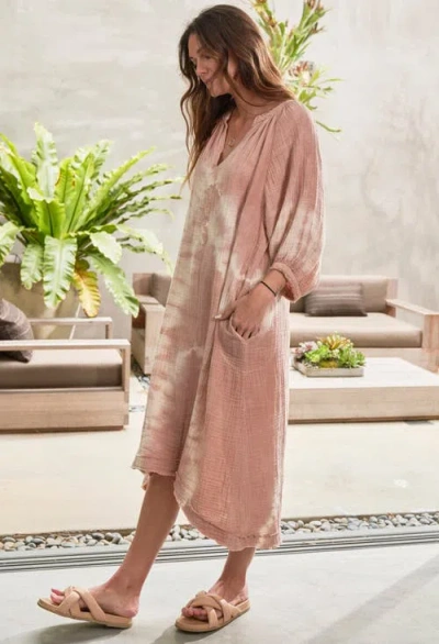 Ocean + Main Ocean+main Tie Dye Gauze Dress With Pockets In Multi